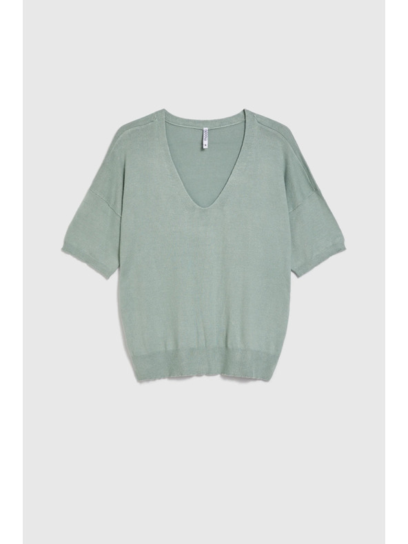 Moodo Maslinasti džemper s kratkim rukavima Moodo