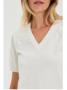 Moodo Bijeli džemper s kratkim rukavima i V-izrezom Moodo