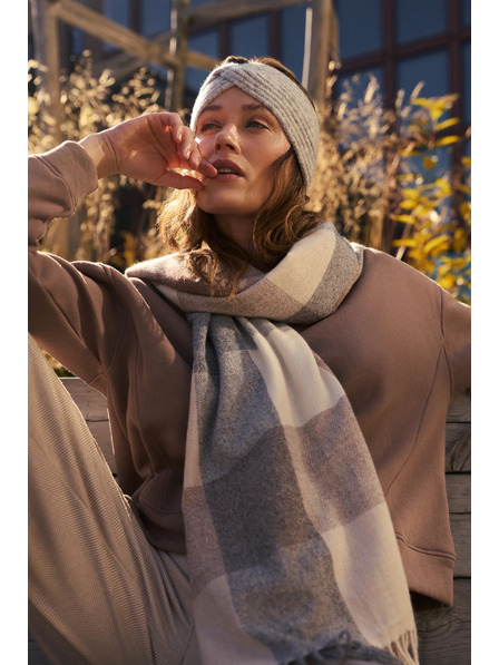 Moodo Šal u mrežasti uzorak bež Moodo