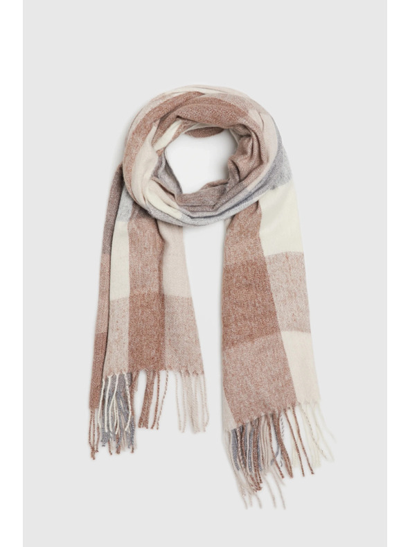 Moodo Šal u mrežasti uzorak bež Moodo