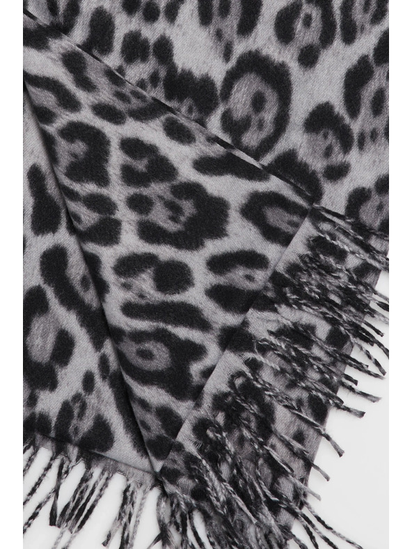 Moodo Šal u leopardjem uzorku sivi Moodo