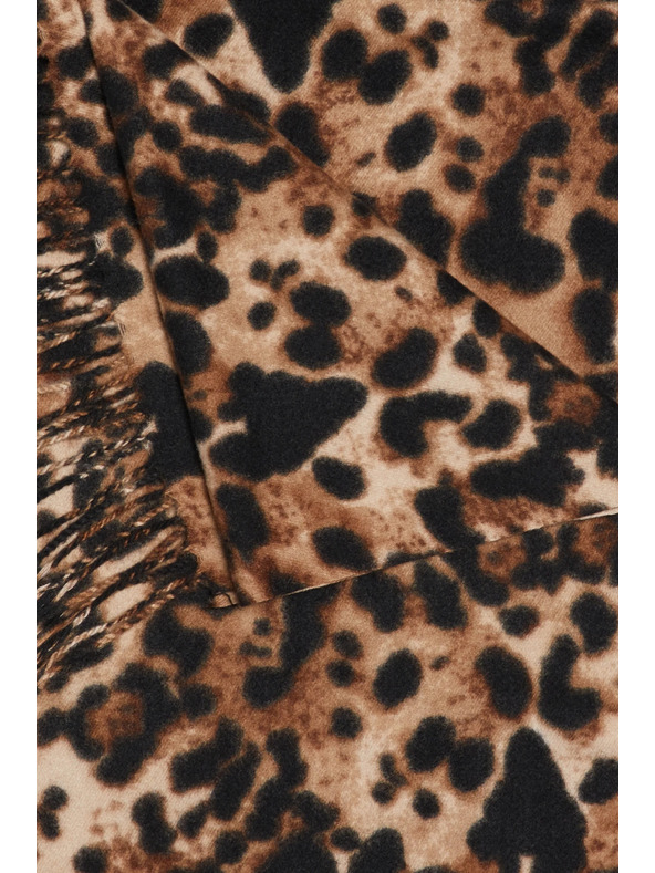 Moodo Šal u leopardjem uzorku s resicama smeđi Moodo