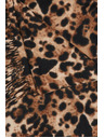 Moodo Šal u leopardjem uzorku s resicama smeđi Moodo