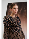 Moodo Smeđi šal s leopard uzorkom Moodo