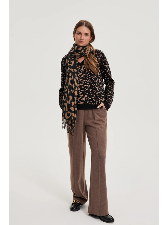 Moodo Smeđi šal s leopard uzorkom Moodo