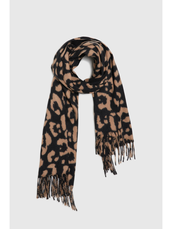 Moodo Smeđi šal s leopard uzorkom Moodo