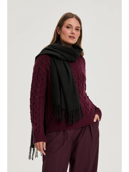 Moodo Šal s resicama crni Moodo