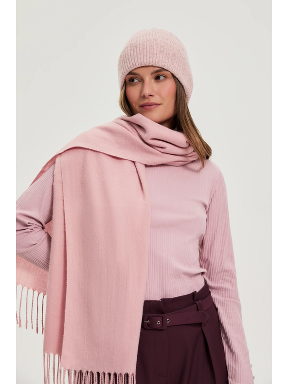 Moodo Šal s resicama ružičasti Moodo