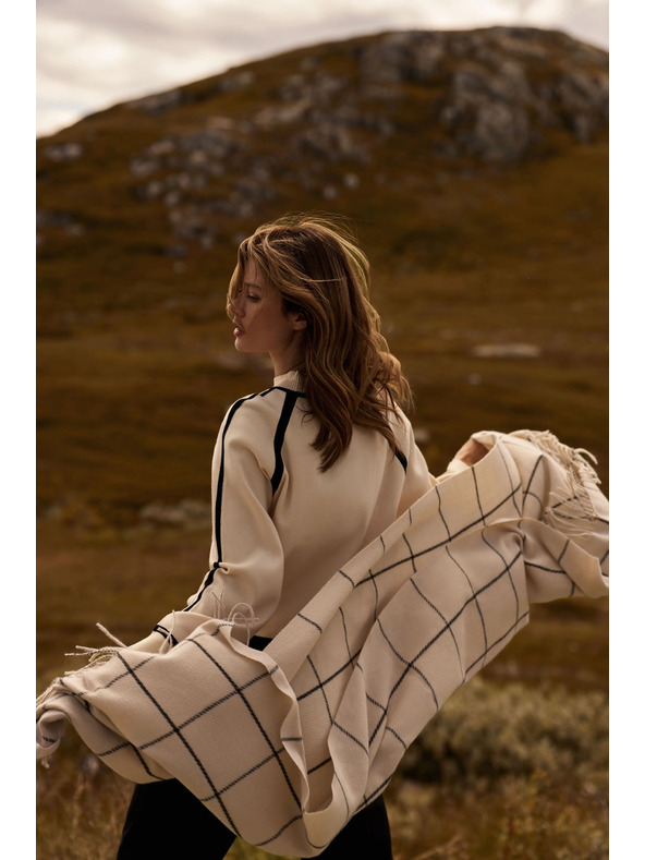 Moodo Šal u kockama bijeli Moodo