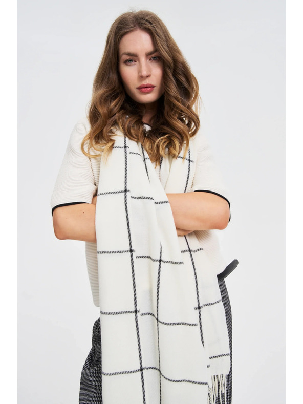 Moodo Šal u kockama bijeli Moodo