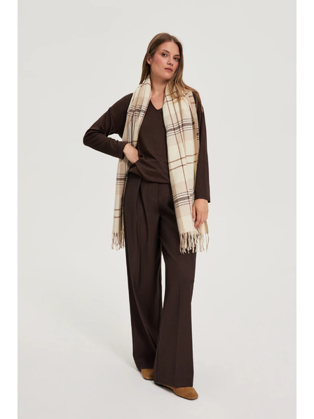 Moodo Šal u mrežasti uzorak bež Moodo