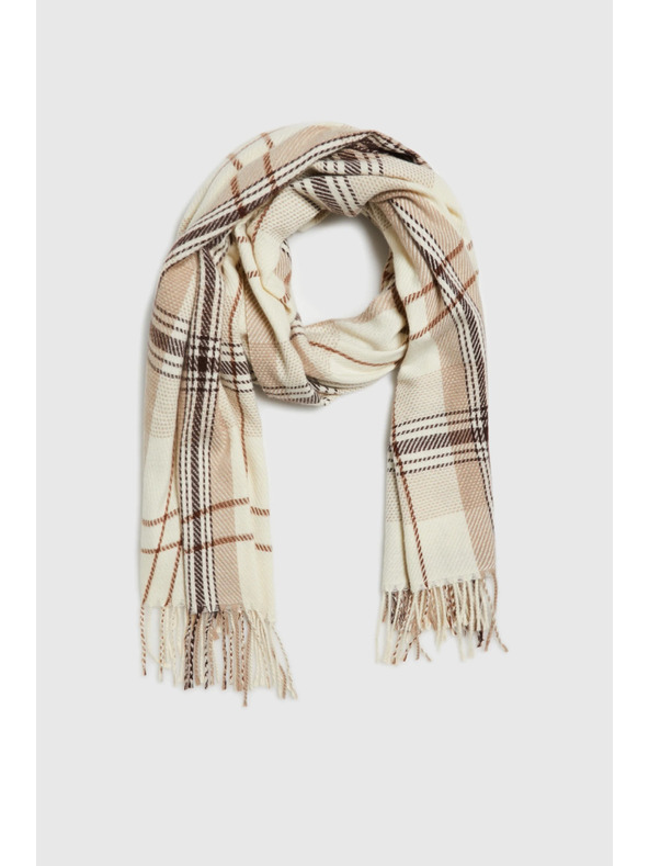 Moodo Šal u mrežasti uzorak bež Moodo