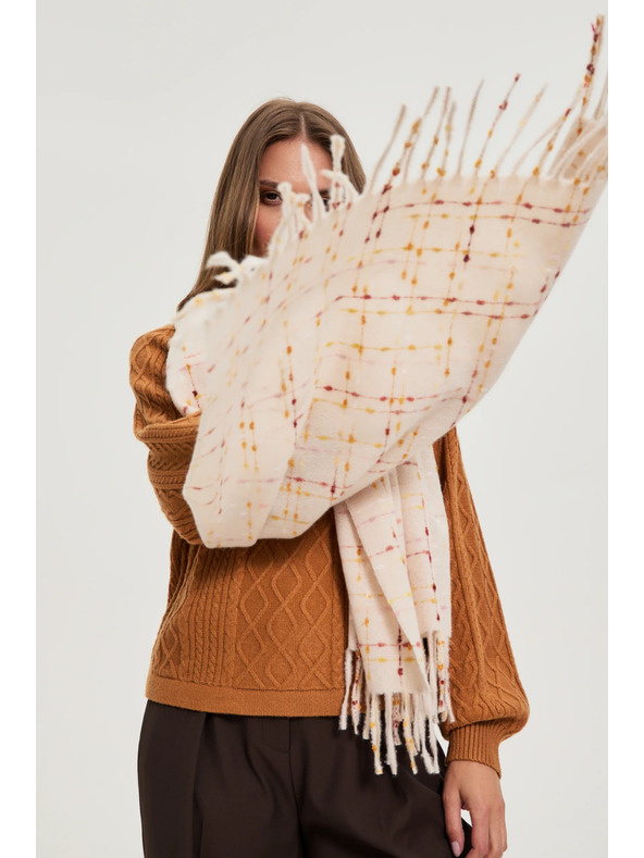 Moodo Šal s resicama ružičasti Moodo