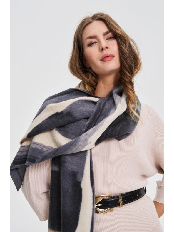 Moodo Uzorkovani šal tamnosivi Moodo