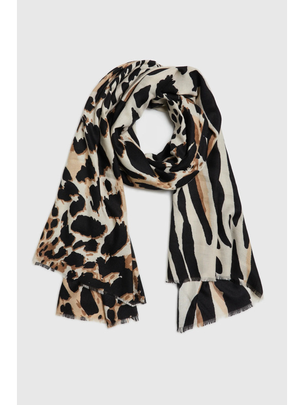Moodo Šal sa životinjskim printom bež Moodo