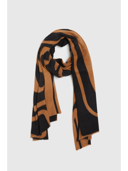 Moodo Šal s geometrijskim uzorkom smeđi Moodo