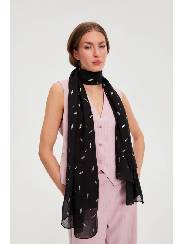 Moodo Šal s metalnim printom crni Moodo
