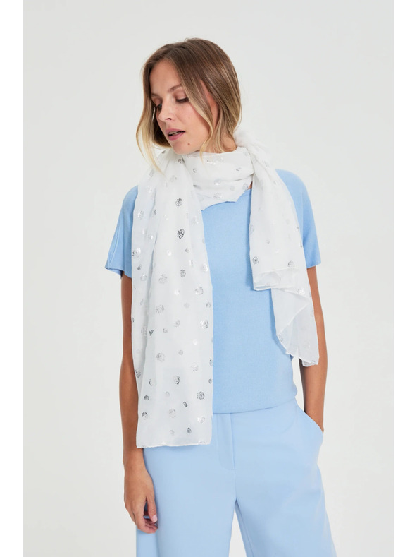 Moodo Šal s printom bijeli Moodo