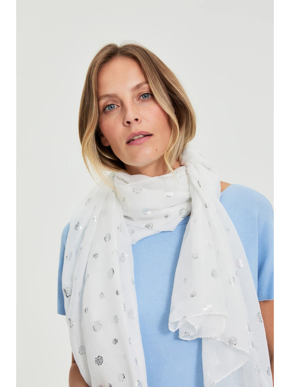 Moodo Šal s printom bijeli Moodo