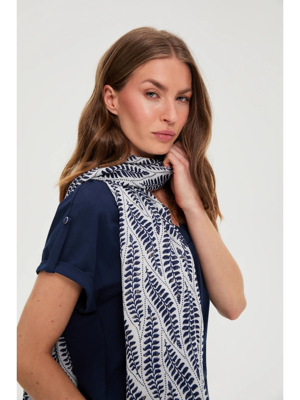 Moodo Šal s biljnim uzorkom tamnoplavi Moodo