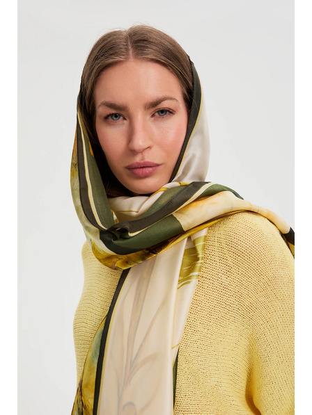 Moodo Šal s cvjetnim uzorkom khaki Moodo