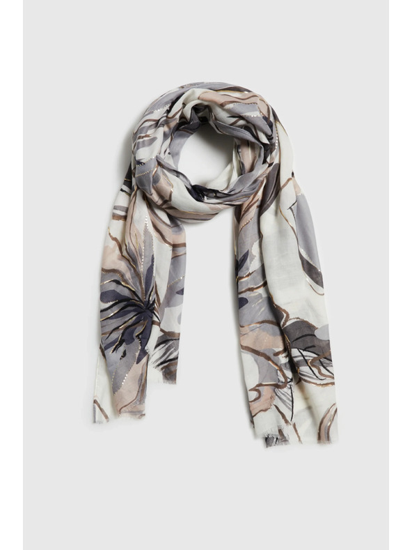 Moodo Šal s cvjetovima sivi Moodo