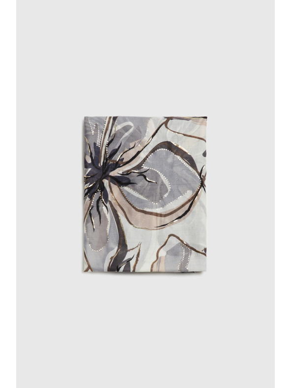 Moodo Šal s cvjetovima sivi Moodo