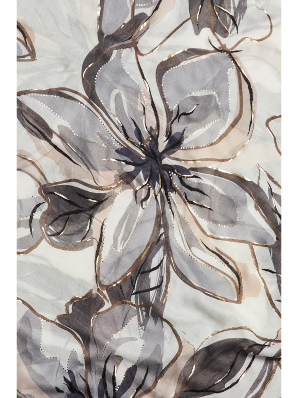 Moodo Šal s cvjetovima sivi Moodo