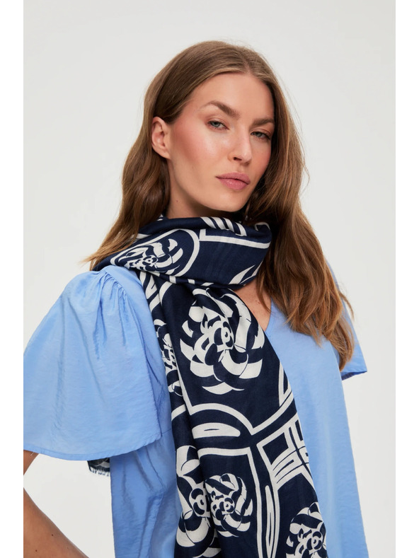 Moodo Šal s cvjetnim uzorkom tamnoplavi Moodo