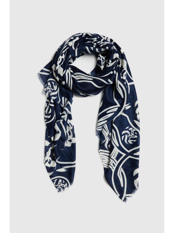 Moodo Šal s cvjetnim uzorkom tamnoplavi Moodo