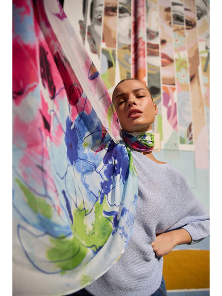 Moodo Uzorkovani šal plavi Moodo