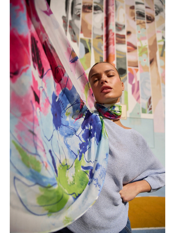 Moodo Uzorkovani šal plavi Moodo