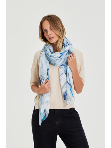 Moodo Uzorkovani šal plavi Moodo