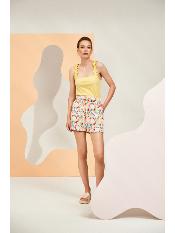 Moodo Ljubičaste kratke hlače s printom Moodo