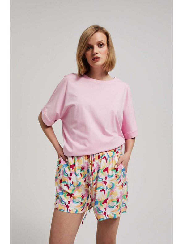Moodo Ljubičaste kratke hlače s printom Moodo