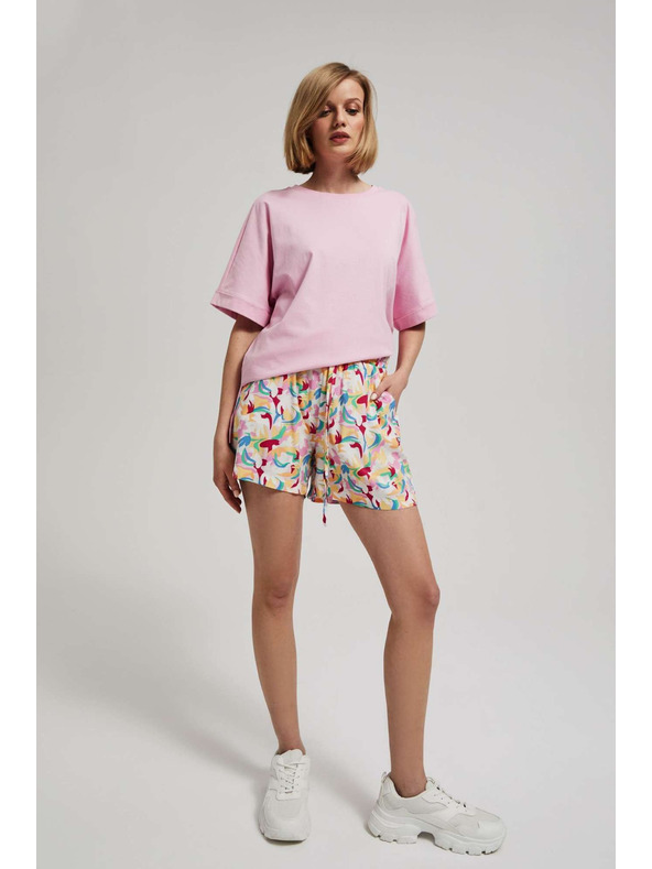 Moodo Ljubičaste kratke hlače s printom Moodo