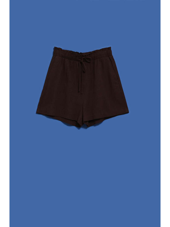 Moodo Glatke kratke hlače s vezivanjem tamnosmeđe Moodo