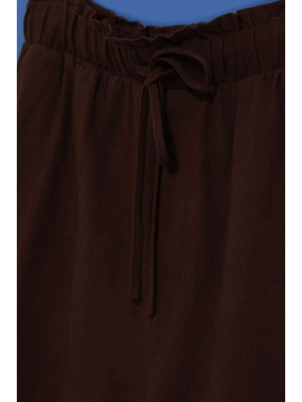Moodo Glatke kratke hlače s vezivanjem tamnosmeđe Moodo