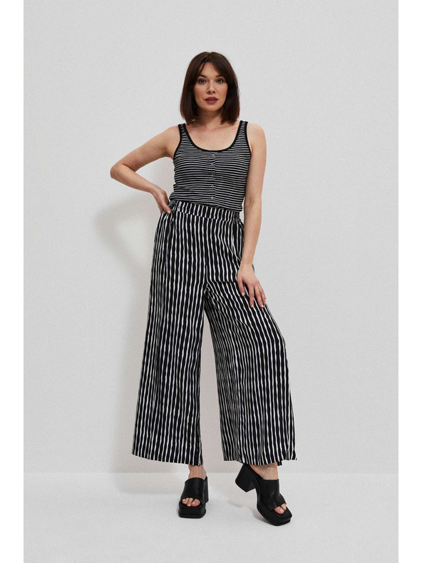 Moodo Crno-bijeli prugasti top s gumbima Moodo