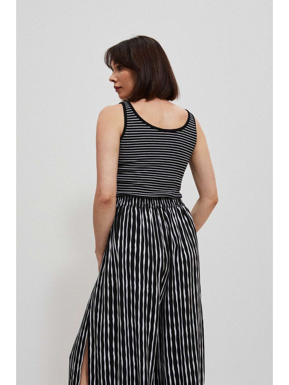 Moodo Crno-bijeli prugasti top s gumbima Moodo