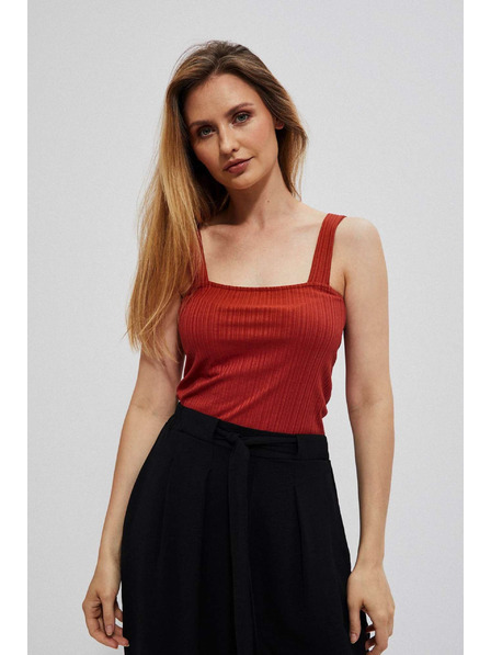 Moodo Rebrasti top na širokim naramenicama rubinski Moodo