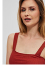 Moodo Rebrasti top na širokim naramenicama rubinski Moodo