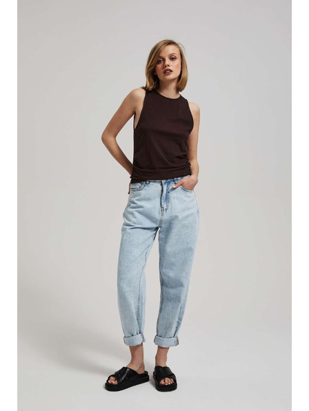 Moodo Tamnosmeđi top sa naborima sa strane Moodo