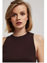 Moodo Tamnosmeđi top sa naborima sa strane Moodo