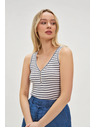 Moodo Bijeli prugasti top s gumbima Moodo