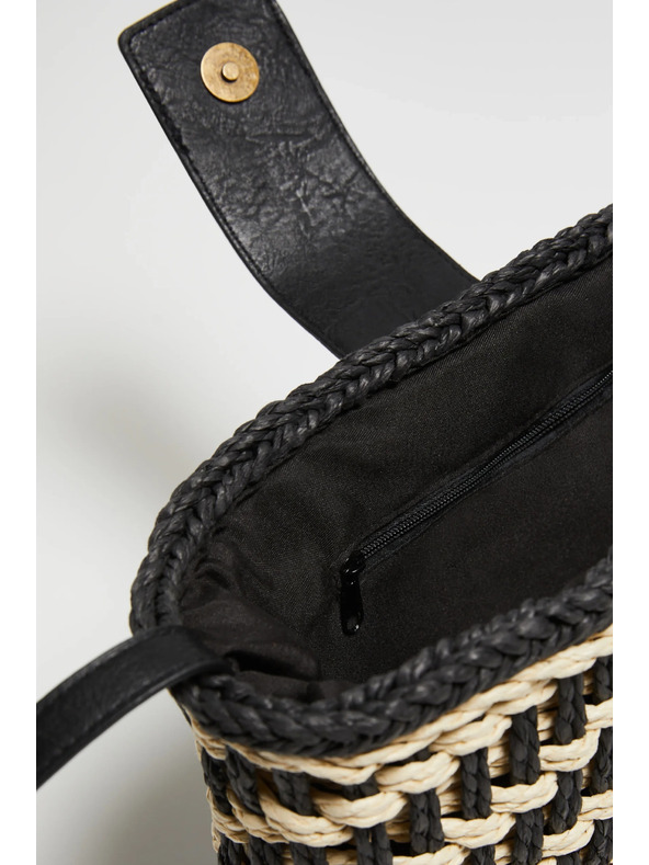 Moodo Crna slamnata torba Moodo