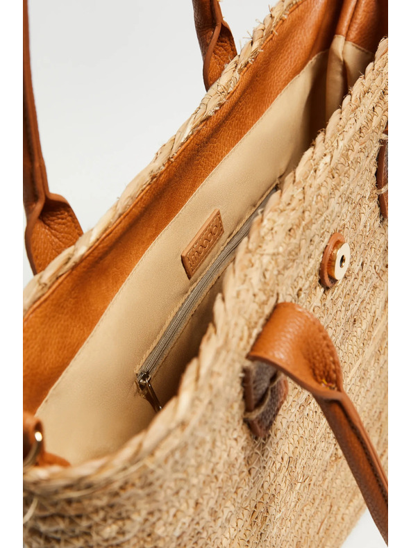 Moodo Bež pletena torba Moodo