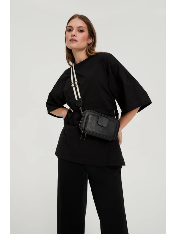 Moodo Crna torba na širokom remenu Moodo