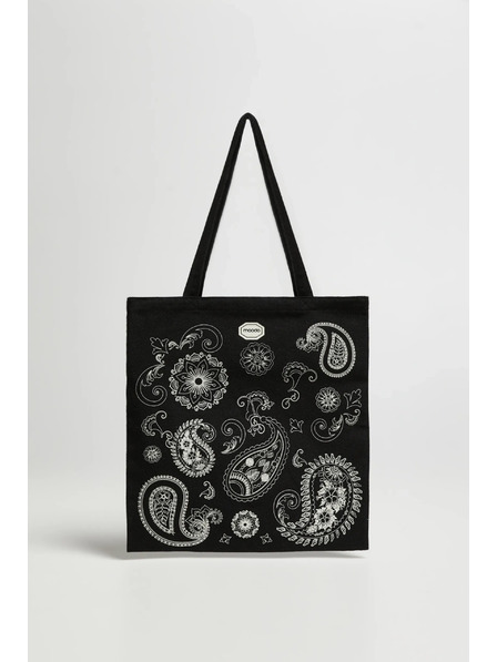 Moodo Crna shopping torba s printom Moodo