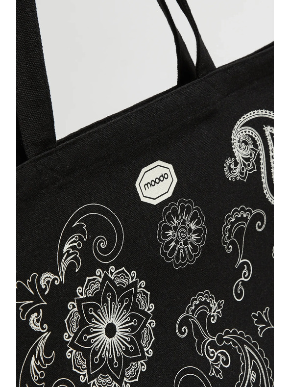 Moodo Crna shopping torba s printom Moodo